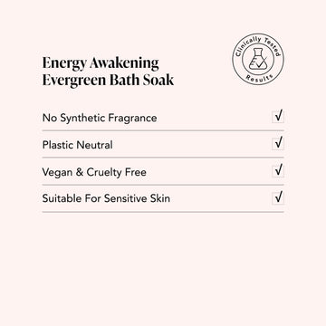 Éveil énergétique • Sel cristallin de l'Himalaya, romarin et eucalyptus • Bain de trempage aux conifères