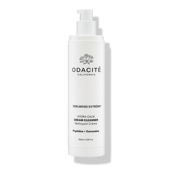 Odacité Edelweiss Extrême Hydra-Calm Cream Cleanser with peptides and carnosine in a 100ml white tube.