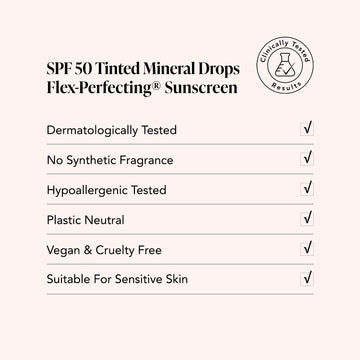 SPF 50 Tinted Mineral Drops • Flex-Perfecting® Sunscreen • Niacinamide + Green Tea